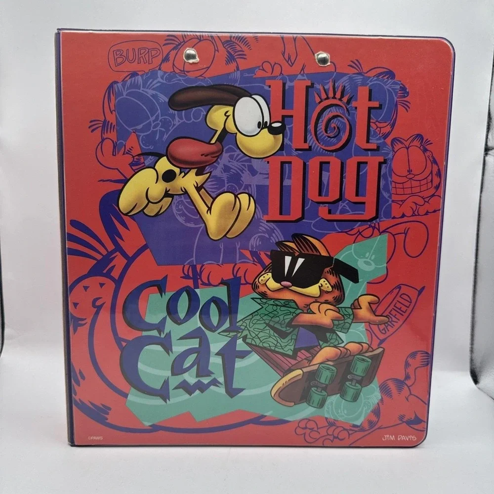 Vintage Garfield Mead 3-Ring Binder Planner Clipboard Metal Clip & Planner 1990s